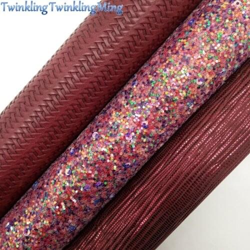 Glitter Fabric, Lizard Synthetic Leather, Weaving Faux Fabric Sheets For Bow A4 21x29CM Twinkling Ming XM004K