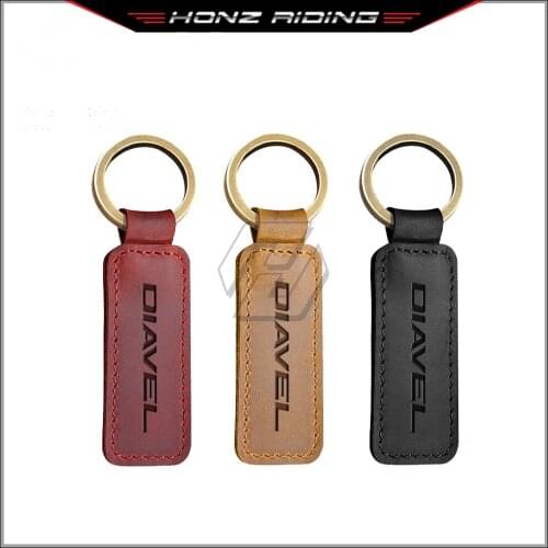 For Ducati X Diavel S 1260 Key Motorcycle Cowhide Keychain Key Ring