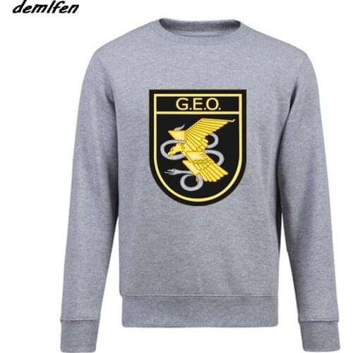 Hot Sale Men Pullover Sweatshirt Inspired Spain National Police Special Forces GEO Espana Policia Hoodie Cool Coat Sweatshirts