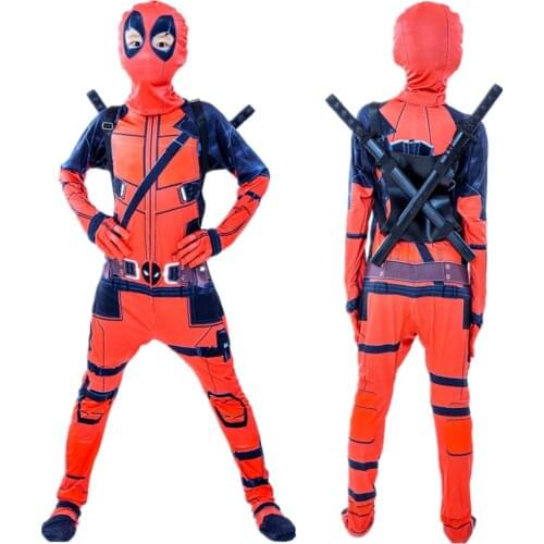 Avengers Superhero Deadpool Boy Luxury Costume and Sword New Halloween Carnival Cosplay Costume