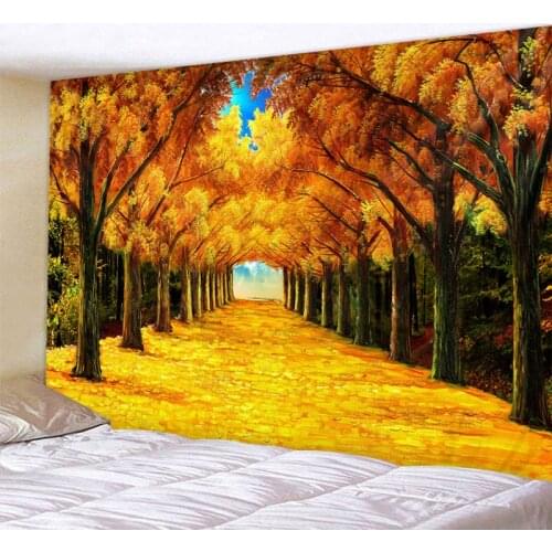 Beautiful Yellow forest Printed Large Wall Tapestry Cheap Hippie Wall Hanging Bohemian Wall Tapestries Mandala Wall Art Decor