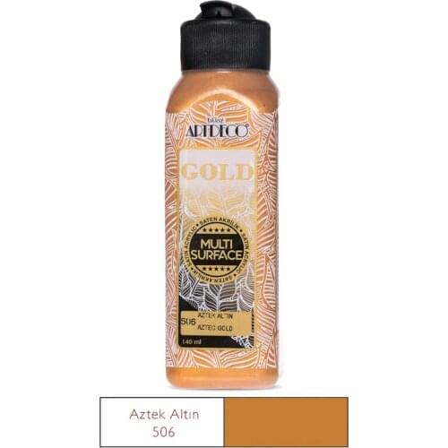 Artdeco Aztek Gold Metallic Paint for All Surfaces Paint for all surfaces painting supplies acrylic paint oily art hobby metalli