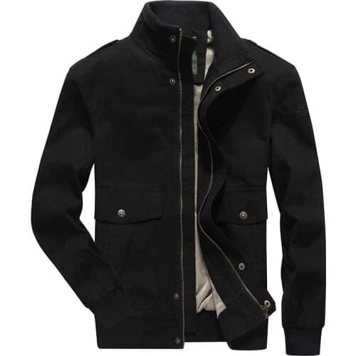 Autumn Winter Bomber Jacket Cotton Stand Collar Men Casual Fleece Warm Coat Military Tactical Denim Jeans Jacket Brand Clothes