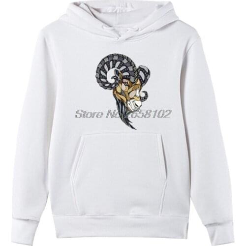 Animal Poker Men White Hoodie Hip Hop Designer Goat Hoodies Geometric Antelope Art Coat Sweatshirt Mens Punk Clothing Harajuku