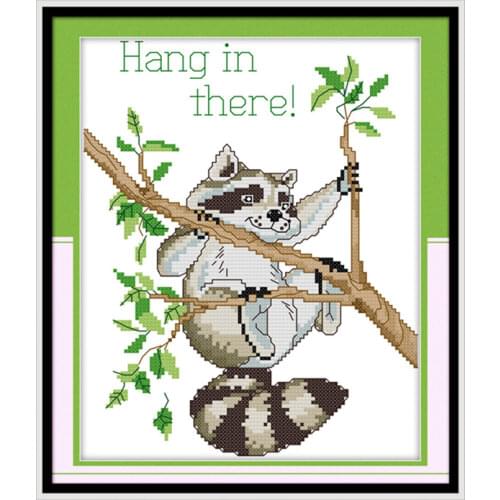 Hanging and thinking cross stitch kit animal 14ct 11ct printed canvas fabric cotton embroidery DIY handmade needlework plus
