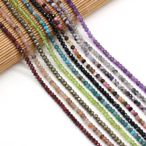 Natural Semi-Precious Stone Section Beads Fashionable Amethyst Fluorite Morganite 3x2mm Bead for DIY Jewelry Waist Beads Making