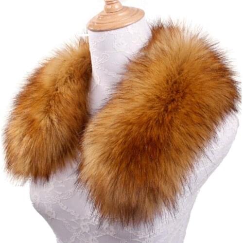 Autumn and winter faux rabbit fur fox fur raccoon fur faux collar black and white fur collar cape scarf 55cm 20 colors