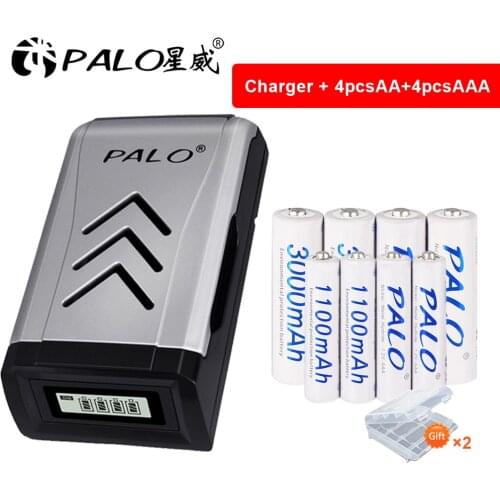PALO AA+AAA 1.2V 3000mah AA Rechargeable battery+1.2v AAA 1100mah rechargeable battery original battery for mouse KTV used