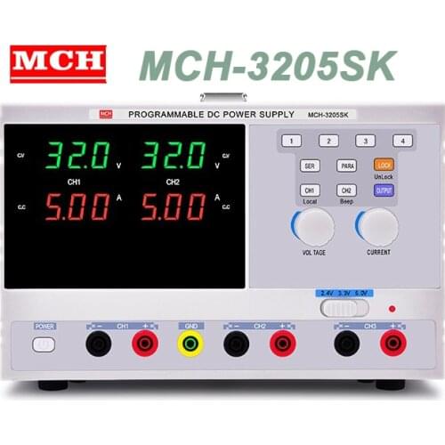 Programmable Linear DC Power Supply 32V 5A Adjustable with Fixed 2A and Selection of 2.5V 3.3V 5V RS232 Bench Power Supply