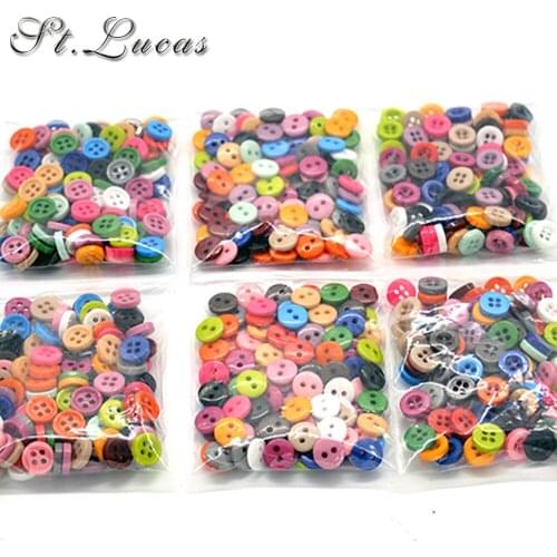 100pcs/lot Resin Sewing Button Round 2 Holes 10mm DIY garment accessory scrapbooking for children cloth Candy color button