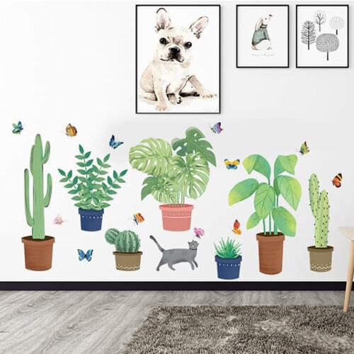Potted Living Room Study Bedroom Background Wall Corridors Hallway Shop Home Decoration Removable Waterproof Wall Stickers