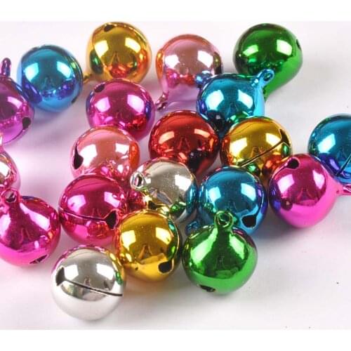 Mix Colors Loose Beads Nickel Copper Jingle Bells Pendants Hanging Christmas Tree Ornaments Decorations cp2682