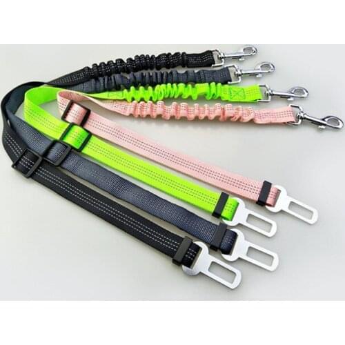 Adjustable Reflective Dog Seat Belt Pets Safety Leashes Retractable Vehicle Car Leash For Pet