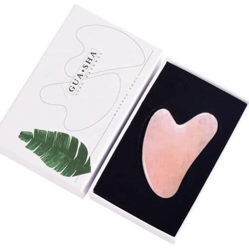 Rose Quartz Gua Sha Massage Tool Anti Aging Heart Shape Gua Sha Full Body Healthcare Massager