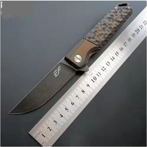 New EF70 folding pocket outdoor camping hunting knife D2 blade G10+steel handle Tactical Survival fruit Utility knives EDC tools