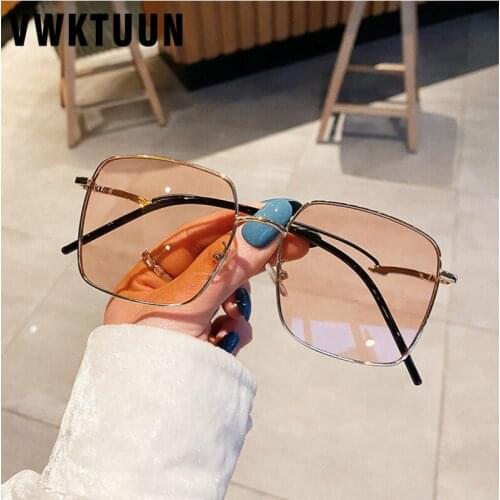 VWKTUUN Fashion Sunglasses Women Square Sun Glasses Oversized Glasses Driving Driver Shades UV400 Bent Frame Colorful Eyewear