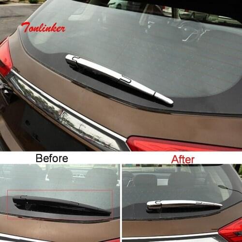 Tonlinker Exterior Car Rear wiper Protection Cover sticker for Geely Atlas 2016-19 Car styling 4 PCS ABS Chrome Covers stickers