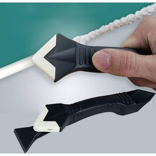 1 Set Black Silicone Sealant Spreader Spatula House Kitchen Dirt Metal Scraper Cement Caulk Removal Tool Silicone Heads