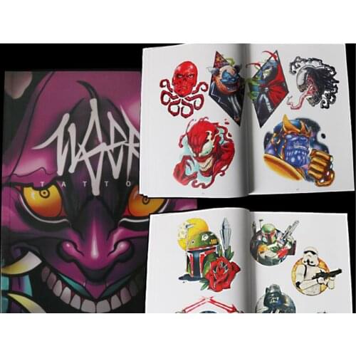 1pc Euramerican Style Animalia Gun Sword Skull Beauty Figures Tattoo Flash Book