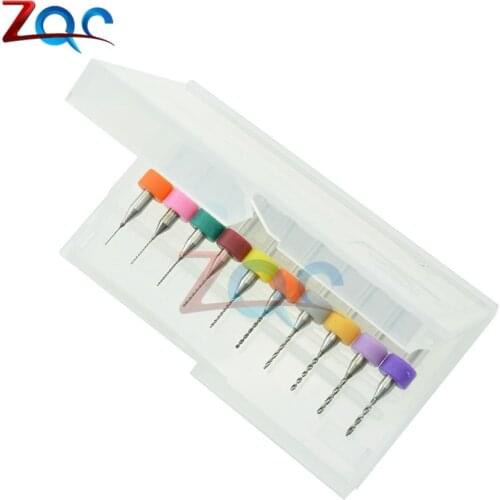 10 Pcs 1.1mm-2.0mm Import Carbide PCB Drill Bits Print Circuit Board Mini CNC Drilling Bit Set Woodworking Tools
