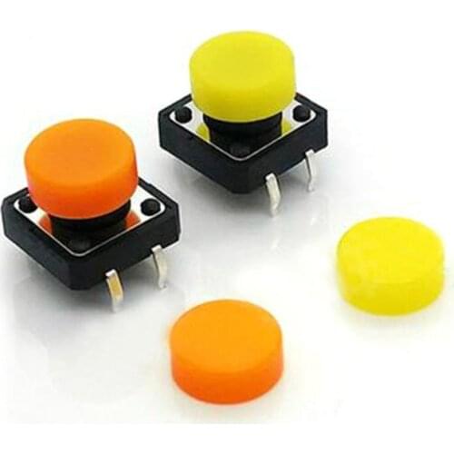 100pcs round button cap orange/yellow patch switch caps for 12*12mm tactile switches wholesale price