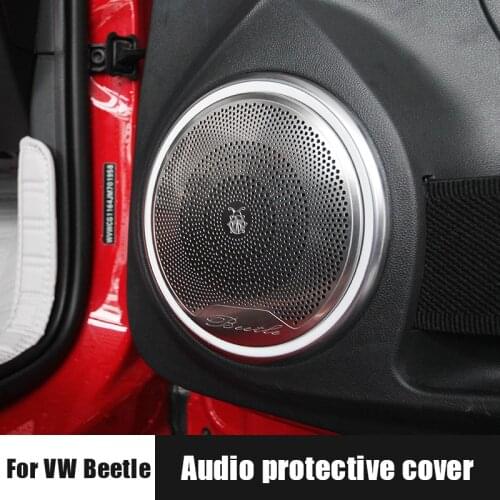 2012-2019 VW Beetle Stainless Steel Door Panel Audio Protective Cover Car Interior Door Audio Decoration Car Accessories