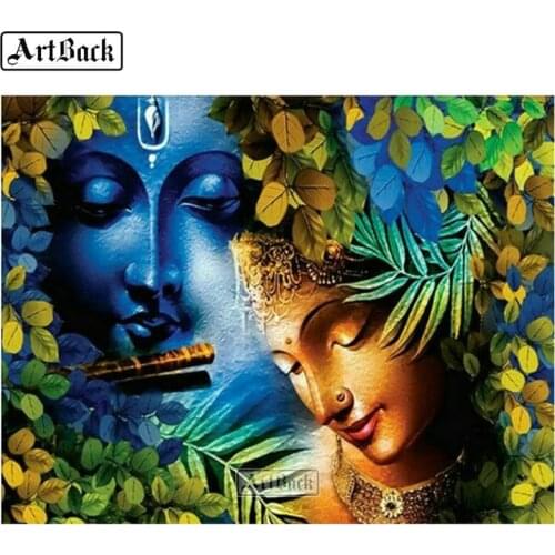 5d diamond painting buddha leaf full square & round "religious" diamond mosaic 3d resin diamond embroidery craft sticker