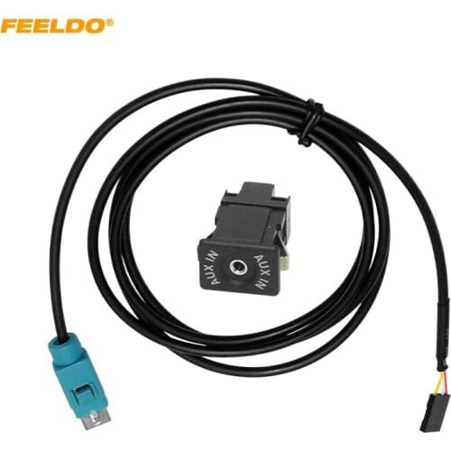 FEELDO Car Audio USB AUX-In Cable Plug AUX Socket For Alpine KCE-422I KCE236B AUX Wire Harness Cable Adapter #HQ6808