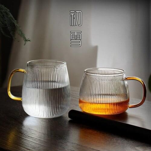 Large capacity glass tripe drinking water household juice transparent milk coffee cup teacup 500ml