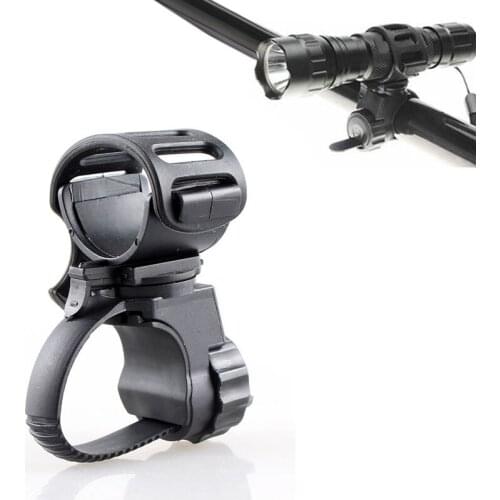 Bicycle Lamp Holder Front Light Clip Cycling Flashlight Holder Antiskid Cycling Bike Light Torch Clip Mount 360 Degree Rotation