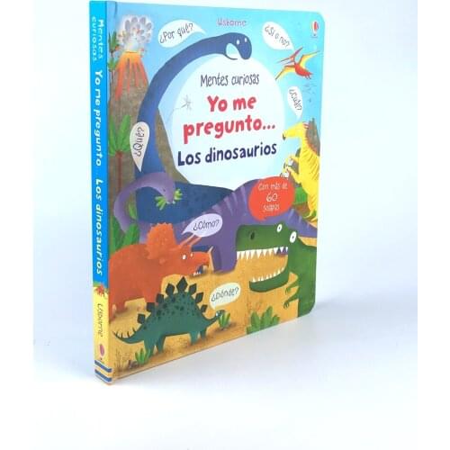 Parent Child Kids Spanish Book Carhildhood Enlightenment Dinosaur Knowledge Cute Picture Learning Reading Cardboard Book Age 3