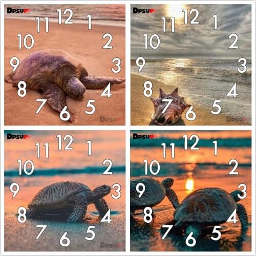 Dpsupr Full Diamond Painting Cross Stitch Tortoise Clock Mechanism Mosaic 5D Diy Square Round 3d Embroidery Gift HC016