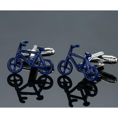 DY New high quality brass material aerobic exercise bike blue Cufflinks Mens French shirt Cufflinks free shipping