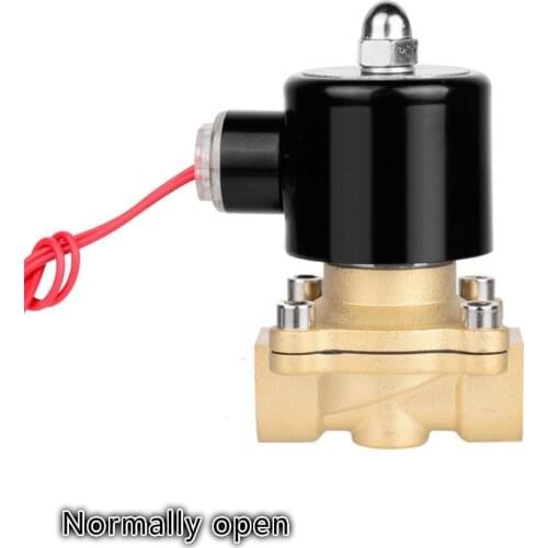Normally open 1/2" 3/4" 1" DN15 DN20 DN25 AC220V DC12V 24V Electric Solenoid Pneumatic Valve for Water Oil Air Gas NO