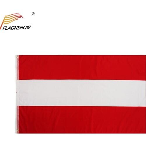 Flagnshow Austria Flag One Piece 3X5 FT Hanging Polyester Autriche National Banner with Brass Grommets
