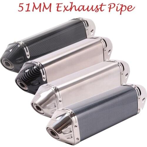 38-51mm Motorcycle Exhaust Tip Muffler Pipe Stainless Steel 420mm with DB Killer