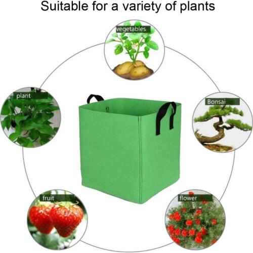 Garden Plant Growth Bucket Potato Tomato Vegetable Flower Pot Planter Square Felt Planting Bag Garden Plant Growing Bag Tools