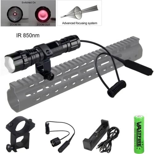 IR 850nm 5w Night Vision Infrared Zoomable LED Flashlight IR Torch To be used with Night Vision Device