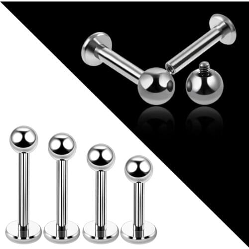 H-S 1PC G23 Titanium Labret Stud Lip Monore Rings Piercings Ear Tragus Helix Piercing Sexy Girls Earring Jewelry 16g&14g