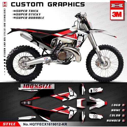 KUNGFU GRAPHICS Dirt Bike Décor Vinyl Stickers Kit for TE FE TX FX FS TC FC 125 300 350 450 2017 2018 2019, Red Black