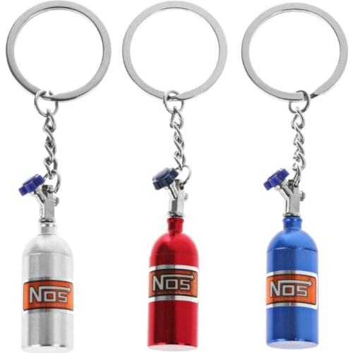 Fashion Metal Key Ring Car Key Chain Holder Keyfob For NOS Turbo Nitrgen Bottle Car Styling