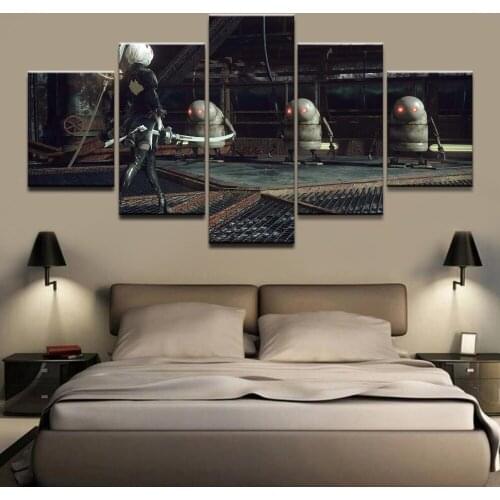 Canvas Modular Pictures Home Decorative Bedroom 5 Pieces Game NieR Paintings HD Prints Unique Type Poster Wall Art Framework