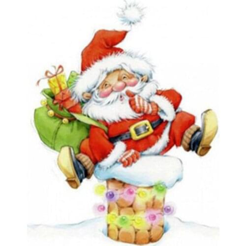 Meian 2020 Cross Stitch Embroidery Kits 11ct Santa Claus Cotton Thread Painting Diy Needlework Dmc New Year Home Christmas Gift