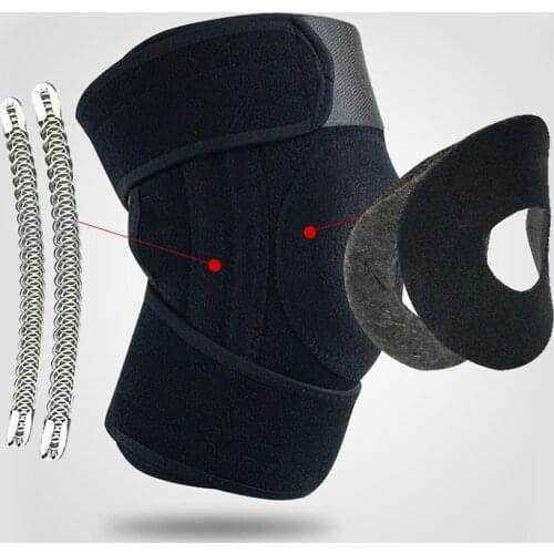 1Pcs Men Women Gym Fitness Knee Pads Double Spring Support Outdoor Sport Kneecap Guards Protector Shock Absorption