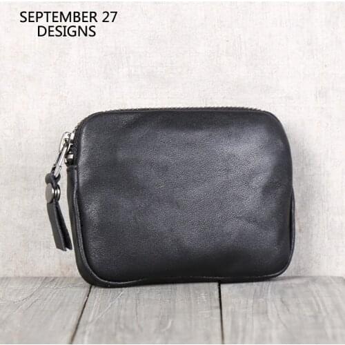 Coin Purses Women Genuine Leather Mini Wallet First Layer Cowhide Leather Ladies Credit Card Pouch Small Change Bag Money Pocket