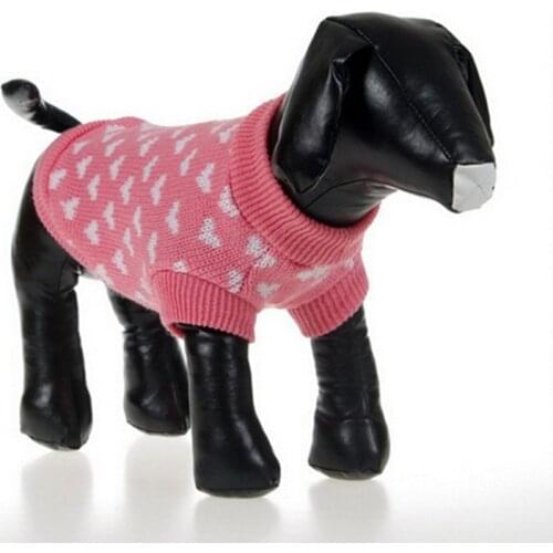 Dog Clothes Pet Dog Sweater Peach Heart Sweater Wholesale Round Neck Slim Pet Sweater