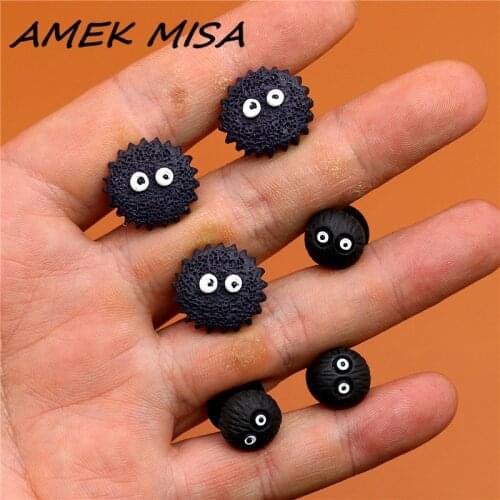 Single Sale 1pcs Novel Spirited and Away Shoe Charms Accessories Cute Black Elf Shoe Decoration for croc jibz Kids Party X-mas