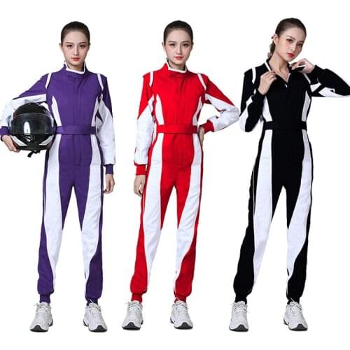 Flame Retardant Car Racing Suit Karting Practice Clothes Women Body Ski Suit Cotton Racer Train Overall Club Protective Coverall