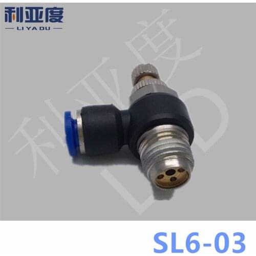 10PCS/LOT SL6-03 Pneumatic quick L type throttle valve pneumatic joint Pneumatic fittings