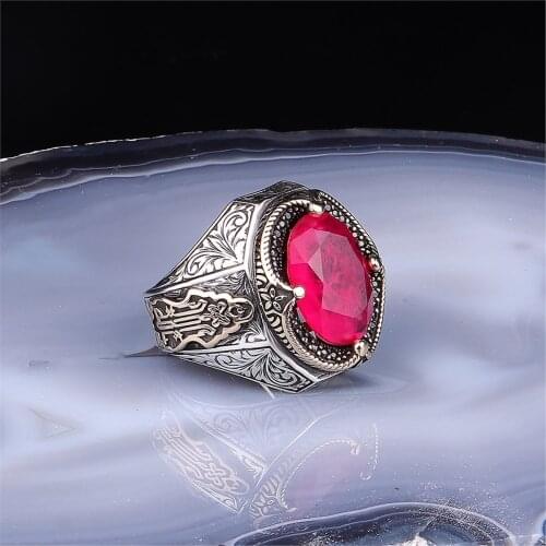 Semi Precious Has 925 Sterling 925 K Silver Men 'S Ring